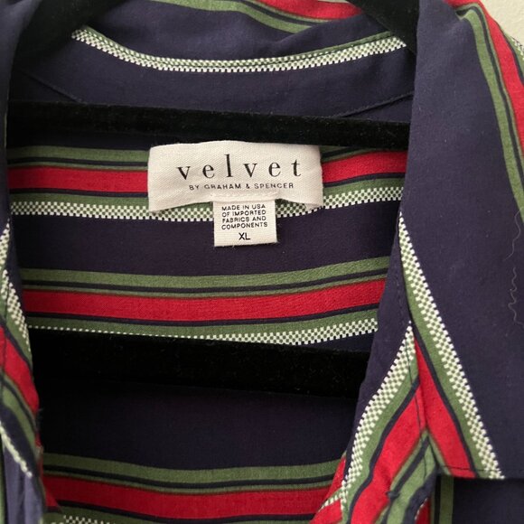 Velvet by Graham & Spencer Women's Pero School Stripe Challis Dress Size XL - Picture 4 of 6